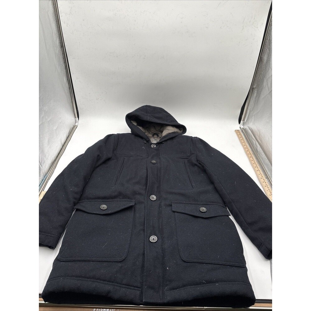 LL Bean Down Filled Wool Allagash Parka Black Super Warm Mens S Reg 291779